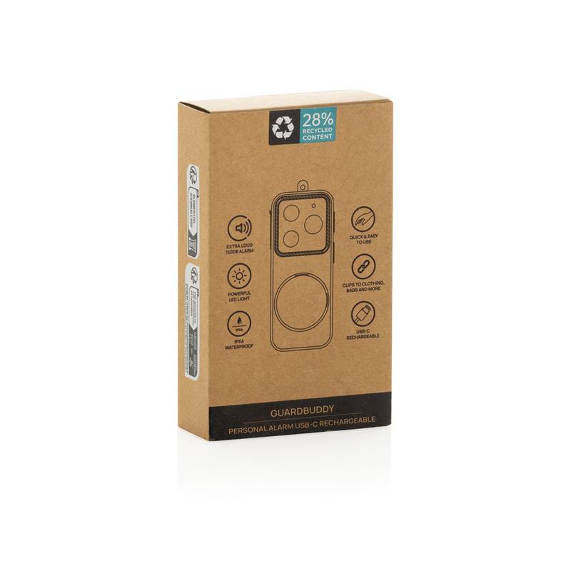Guard Buddy RCS osobný alarm s USB-C nabíjaním, čierna Guard Buddy RCS osobný alarm s USB-C nabíjaním, čierna