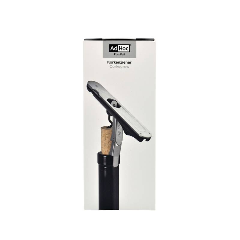 AdHoc PushPull Vývrtka, sivá - čierna AdHoc PushPull Vývrtka, sivá - čierna