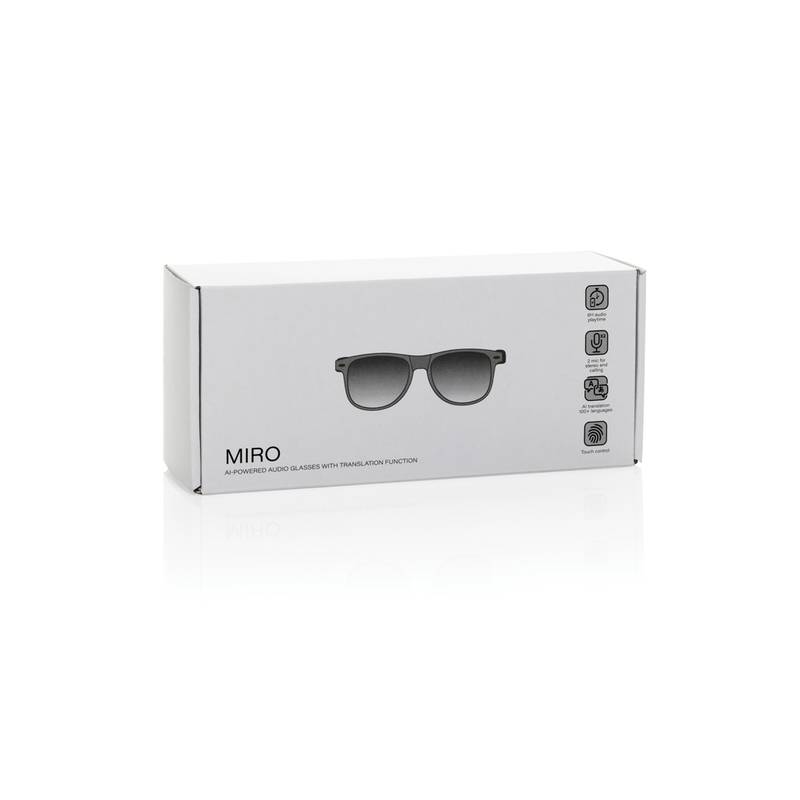 Miro AI audio okuliare s funkciou prekladu, čierna Miro AI audio okuliare s funkciou prekladu, čierna