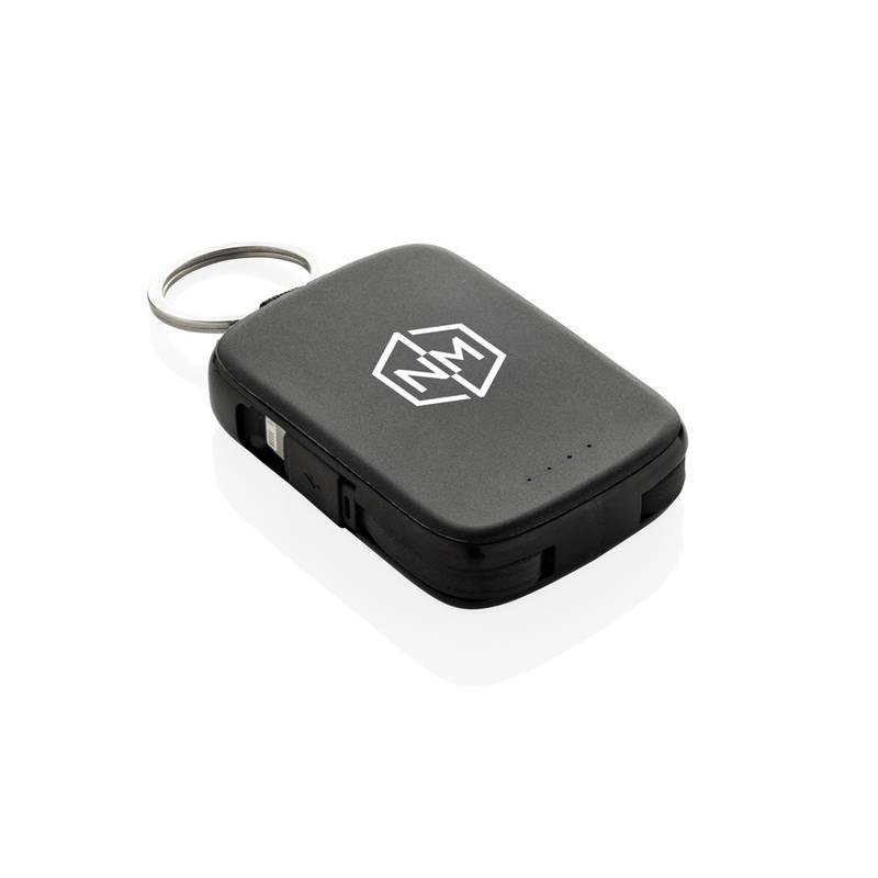 Nexo RCS kľúčenka s powerbankou 2000 mAh a int. káblami, čierna Nexo RCS kľúčenka s powerbankou 2000 mAh a int. káblami, čierna