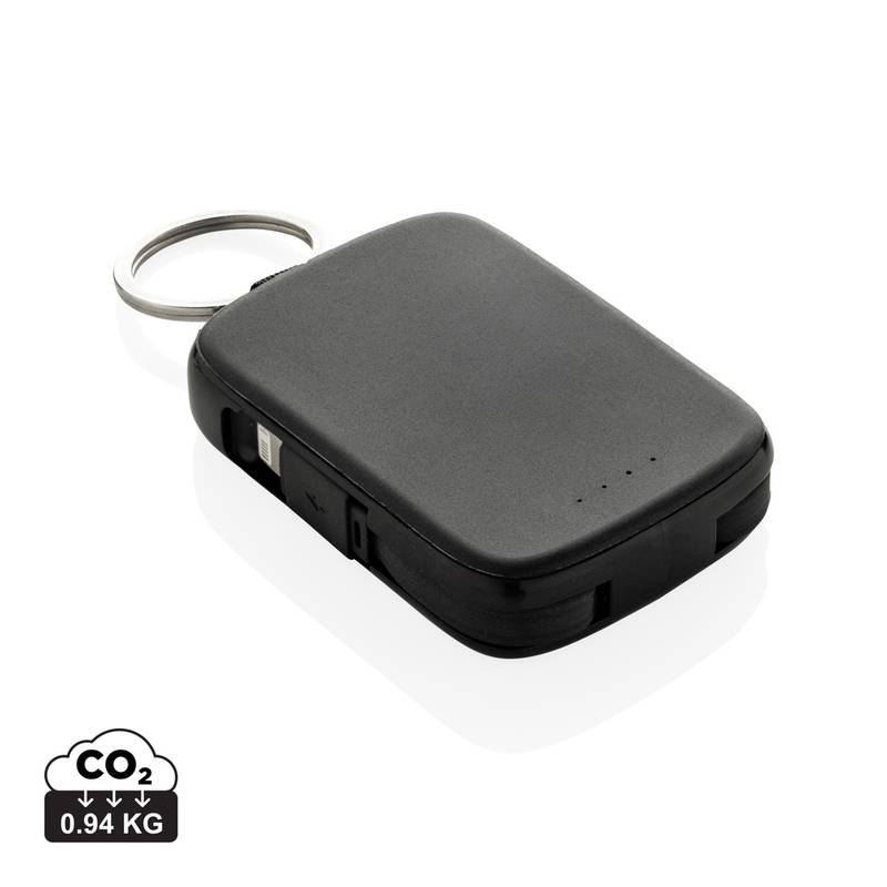 Nexo RCS kľúčenka s powerbankou 2000 mAh a int. káblami, čierna Nexo RCS kľúčenka s powerbankou 2000 mAh a int. káblami, čierna