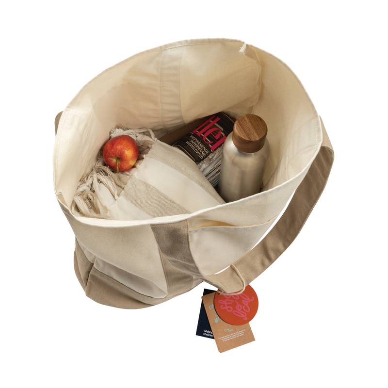 SHOP LOCAL AWARE™ recyklovaná bavlnená taška tote s gramážou, čierna SHOP LOCAL AWARE™ recyklovaná bavlnená taška tote s gramážou, čierna