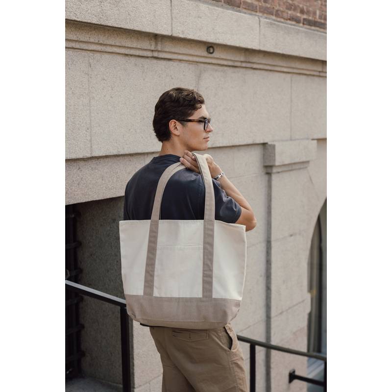 SHOP LOCAL AWARE™ recyklovaná bavlněná taška tote s gramáží, bílá Off SHOP LOCAL AWARE™ recyklovaná bavlněná taška tote s gramáží, bílá Off