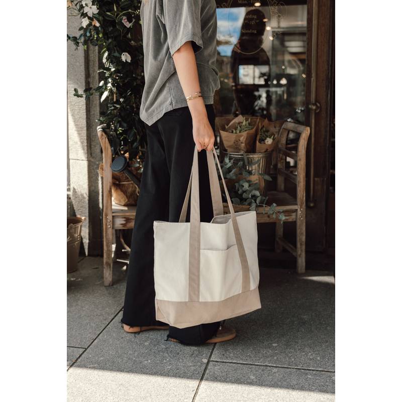 SHOP LOCAL AWARE™ recyklovaná bavlněná taška tote s gramáží, bílá Off SHOP LOCAL AWARE™ recyklovaná bavlněná taška tote s gramáží, bílá Off