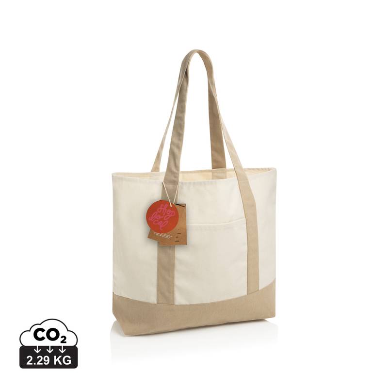 SHOP LOCAL AWARE™ recyklovaná bavlněná taška tote s gramáží, bílá Off SHOP LOCAL AWARE™ recyklovaná bavlněná taška tote s gramáží, bílá Off