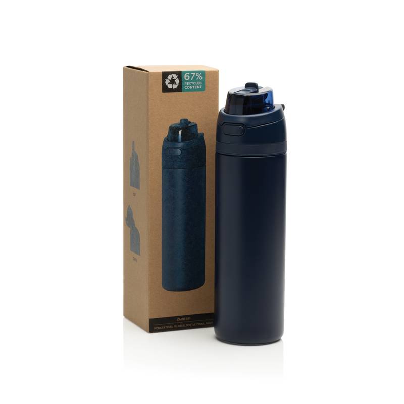 Uzatvárateľná fľaša Omni Sip 720ml z RCS recyklovanej ocele, modrá Navy Uzatvárateľná fľaša Omni Sip 720ml z RCS recyklovanej ocele, modrá Navy