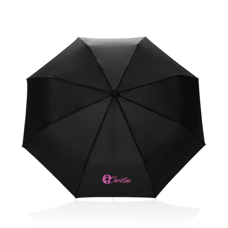 KENTO URBAN 21" AWARE™ 190T RPET dáždnik s auto otv./zatv., čierna KENTO URBAN 21" AWARE™ 190T RPET dáždnik s auto otv./zatv., čierna