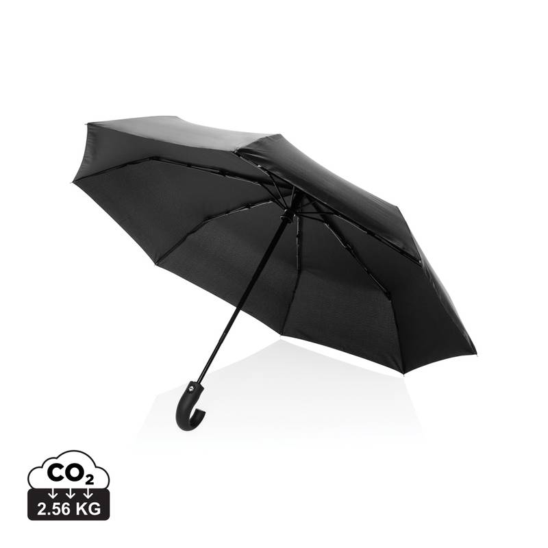 KENTO URBAN 21" AWARE™ 190T RPET dáždnik s auto otv./zatv., čierna KENTO URBAN 21" AWARE™ 190T RPET dáždnik s auto otv./zatv., čierna