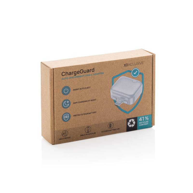 ChargeGuard RCS USB-C adaptér s auto - odpojením nabíjania, sivá Silver ChargeGuard RCS USB-C adaptér s auto - odpojením nabíjania, sivá Silver