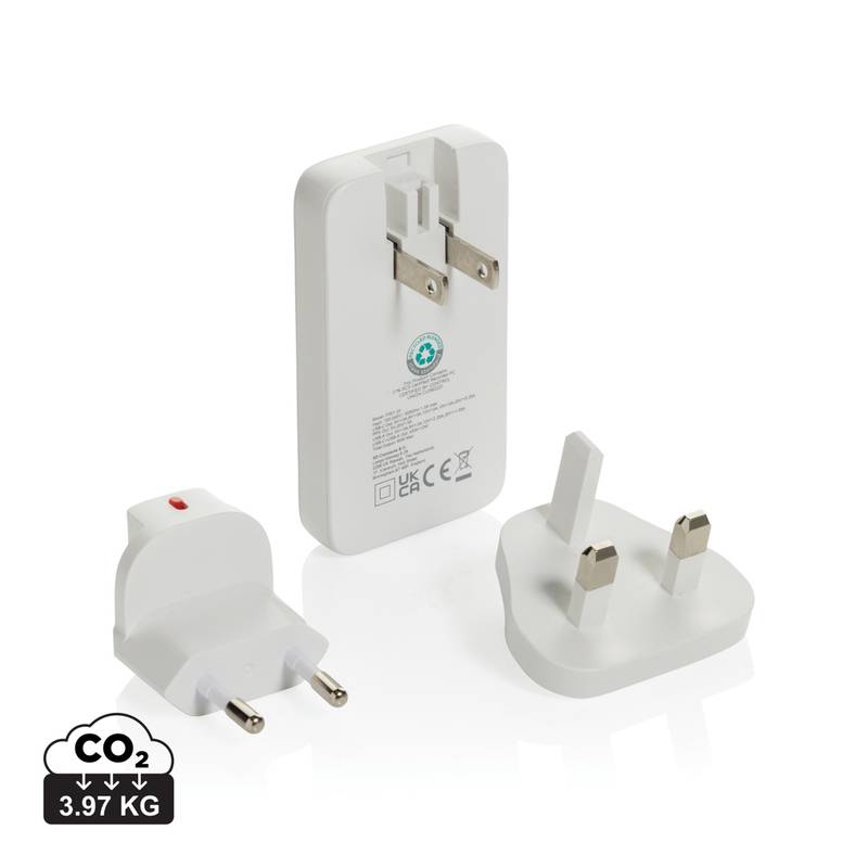 Fluxo RCS 65W plochá GaN nabíjačka s univerz.i konektormi, biela Fluxo RCS 65W plochá GaN nabíjačka s univerz.i konektormi, biela