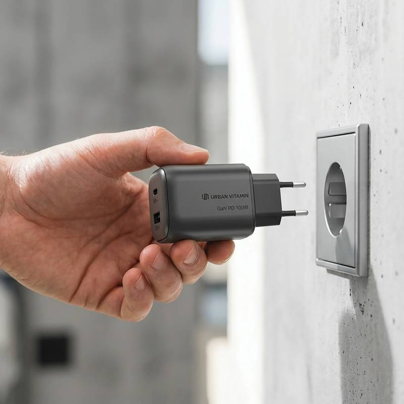 Urban Vitamin Livermore – 100W RCS recyklovaná GaN nabíjačka, čierna Urban Vitamin Livermore – 100W RCS recyklovaná GaN nabíjačka, čierna