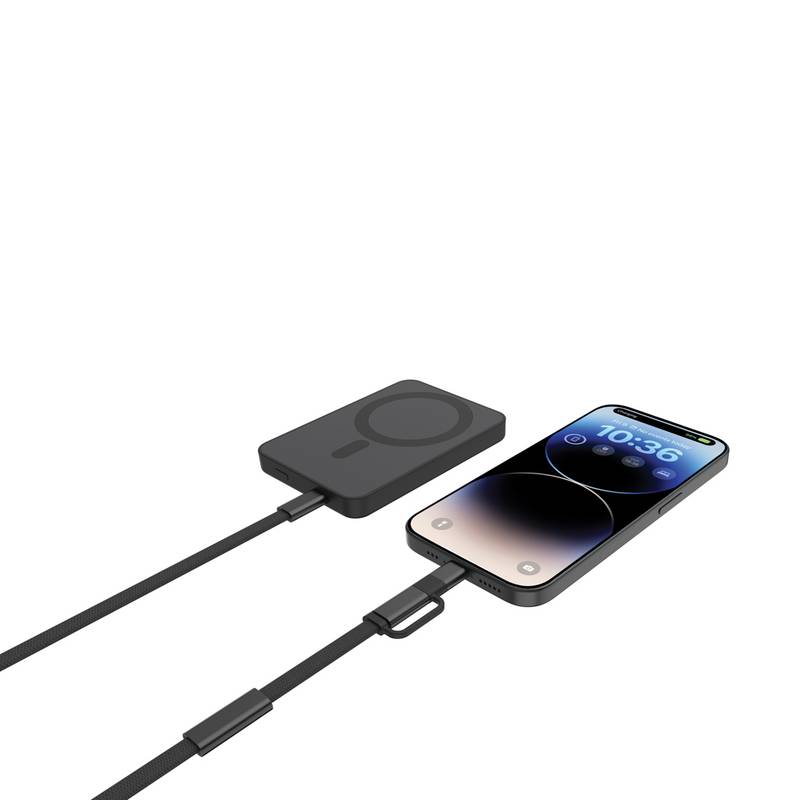 Arc RCS 60W 120 cm 2 v 1 rýchlonabíjací kábel, čierna Arc RCS 60W 120 cm 2 v 1 rýchlonabíjací kábel, čierna