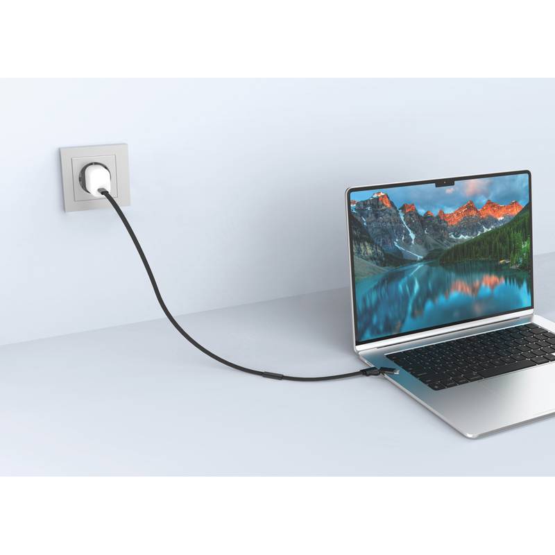 Arc RCS 60W 120 cm 2 v 1 rýchlonabíjací kábel, čierna Arc RCS 60W 120 cm 2 v 1 rýchlonabíjací kábel, čierna