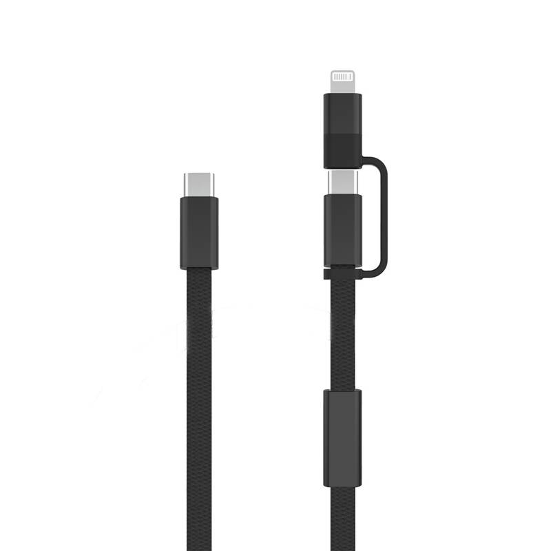 Arc RCS 60W 120 cm 2 v 1 rýchlonabíjací kábel, čierna Arc RCS 60W 120 cm 2 v 1 rýchlonabíjací kábel, čierna