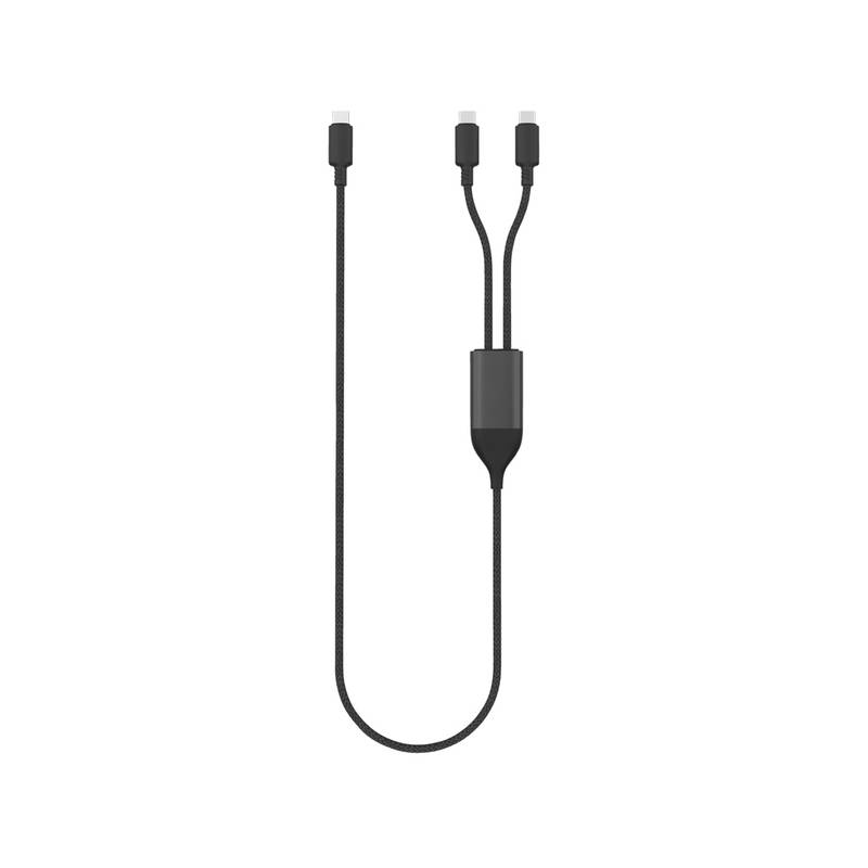 Terra 100W RCS kábel s duálnym USB-C výstupom, čierna - sivá Terra 100W RCS kábel s duálnym USB-C výstupom, čierna - sivá