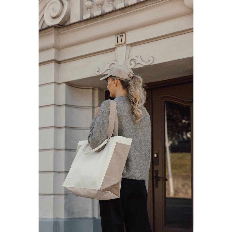 BEAU AWARE™ všestr. shopper taška z 400 gsm recykl. plátna, biela Off BEAU AWARE™ všestr. shopper taška z 400 gsm recykl. plátna, biela Off