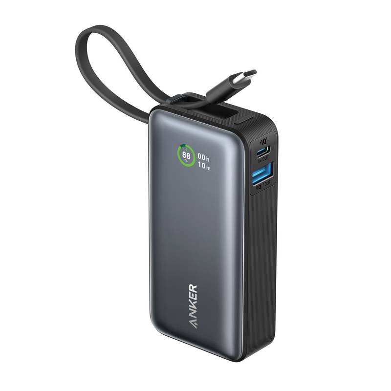 Anker Nano Power Bank 30 W so zabudovaným USB-C káblom, čierna, čierna Anker Nano Power Bank 30 W so zabudovaným USB-C káblom, čierna, čierna