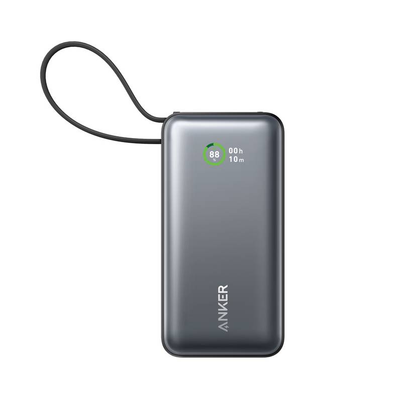 Anker Nano Power Bank 30 W so zabudovaným USB-C káblom, čierna, čierna Anker Nano Power Bank 30 W so zabudovaným USB-C káblom, čierna, čierna