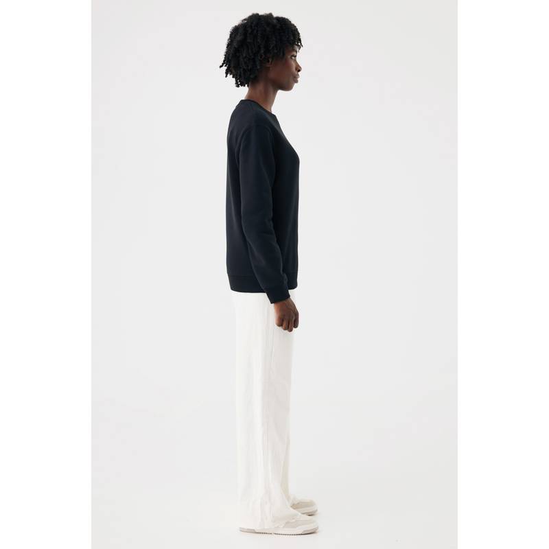 IQONIQ Toria Unisex mikina s okrúhl. výstrihom z rec. bavlny, čierna IQONIQ Toria Unisex mikina s okrúhl. výstrihom z rec. bavlny, čierna