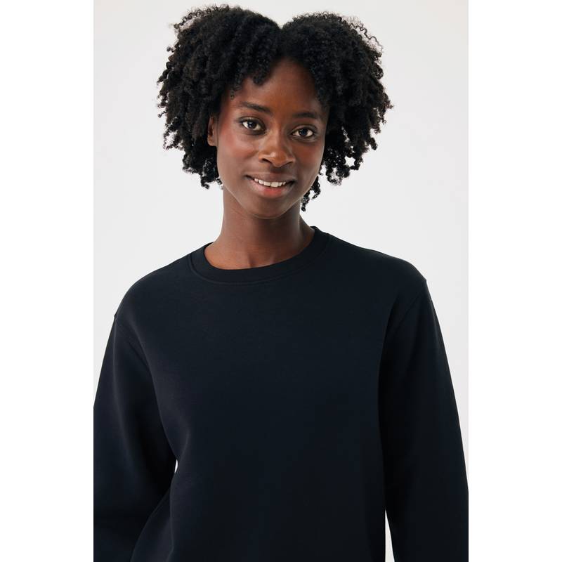IQONIQ Toria Unisex mikina s okrúhl. výstrihom z rec. bavlny, čierna IQONIQ Toria Unisex mikina s okrúhl. výstrihom z rec. bavlny, čierna