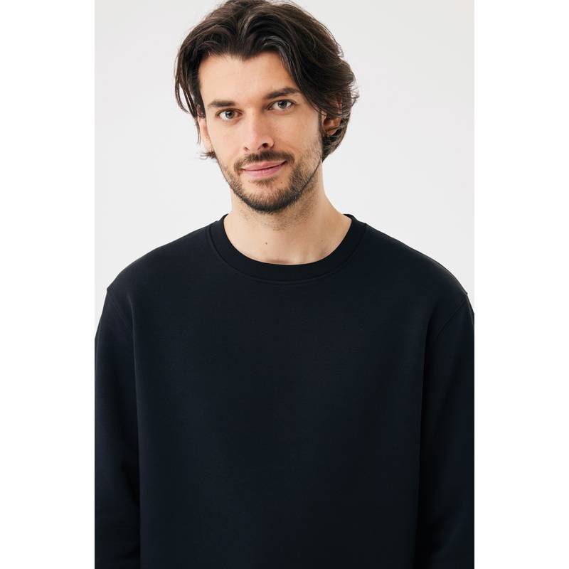 IQONIQ Toria Unisex mikina s okrúhl. výstrihom z rec. bavlny, čierna IQONIQ Toria Unisex mikina s okrúhl. výstrihom z rec. bavlny, čierna