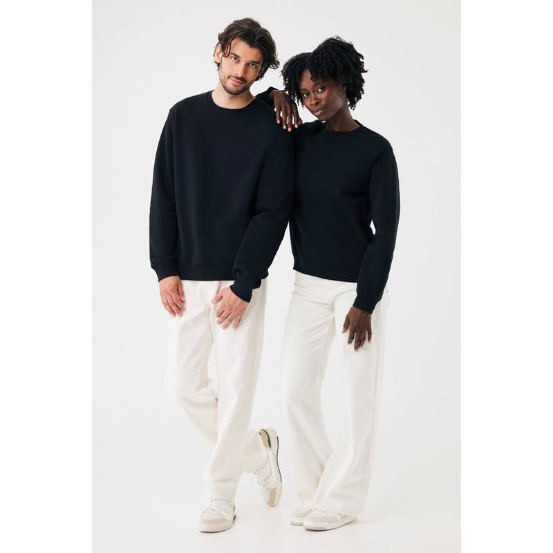 IQONIQ Toria Unisex mikina s okrúhl. výstrihom z rec. bavlny, čierna IQONIQ Toria Unisex mikina s okrúhl. výstrihom z rec. bavlny, čierna