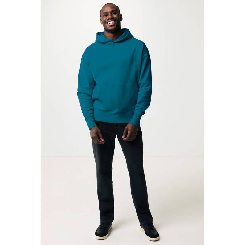 Mikina s kapucňou IQONIQ Yoho relaxed fit z recykl. bavlny, modrá Dark Teal Mikina s kapucňou IQONIQ Yoho relaxed fit z recykl. bavlny, modrá Dark Teal