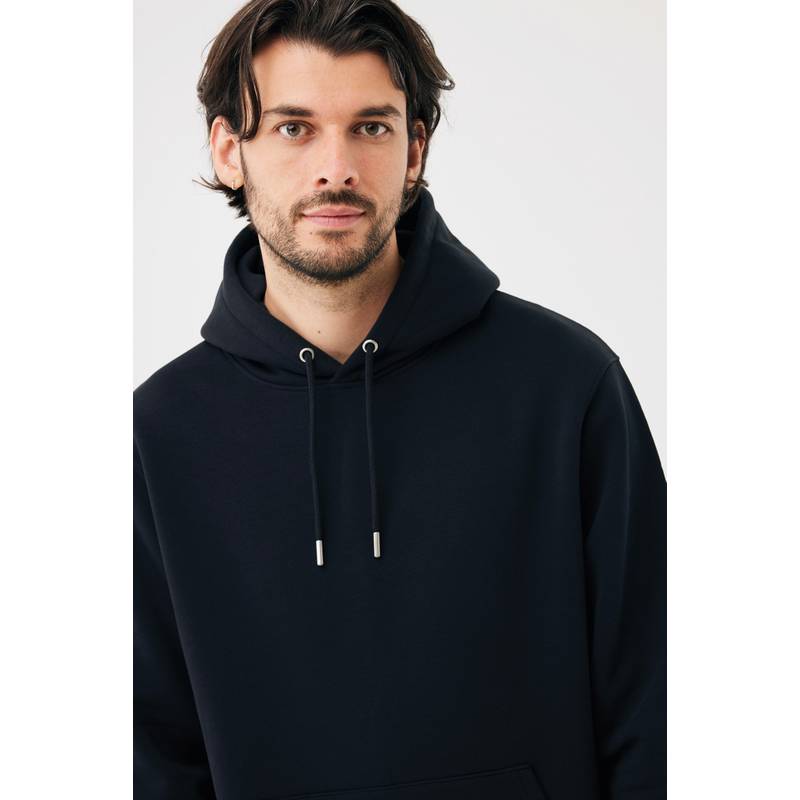 IQONIQ Joshua Unisex mikina s kapucňou z rec. bavlny, čierna IQONIQ Joshua Unisex mikina s kapucňou z rec. bavlny, čierna