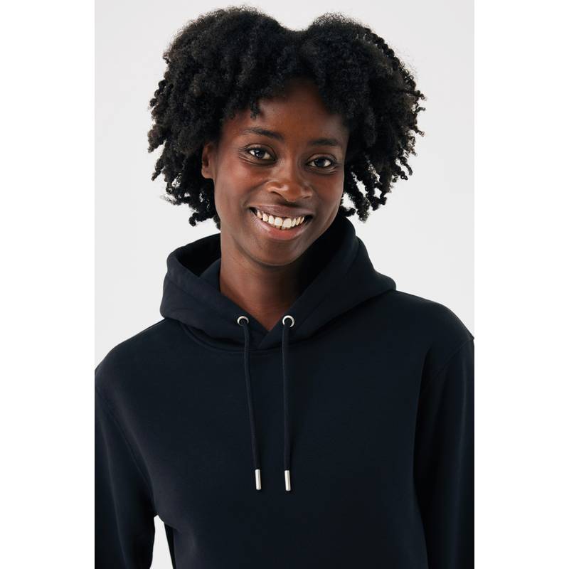 IQONIQ Joshua Unisex mikina s kapucňou z rec. bavlny, čierna IQONIQ Joshua Unisex mikina s kapucňou z rec. bavlny, čierna