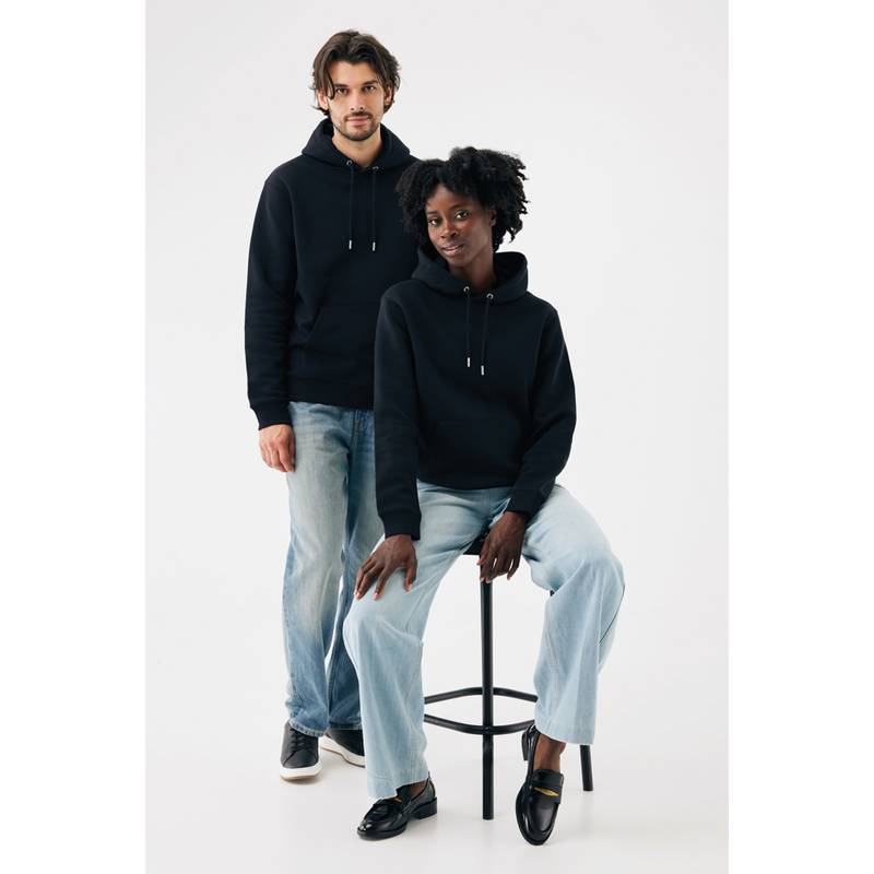 IQONIQ Joshua Unisex mikina s kapucňou z rec. bavlny, čierna IQONIQ Joshua Unisex mikina s kapucňou z rec. bavlny, čierna