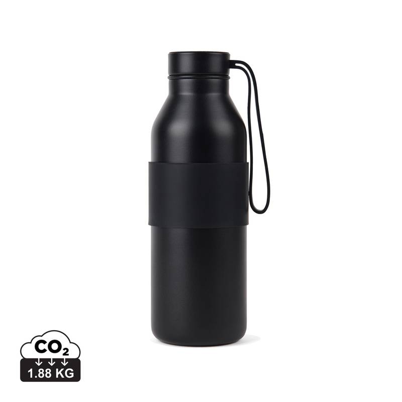 VINGA Niro RCS nerezová láhev se silikonovým úchytem 500 ml, černá VINGA Niro RCS nerezová láhev se silikonovým úchytem 500 ml, černá