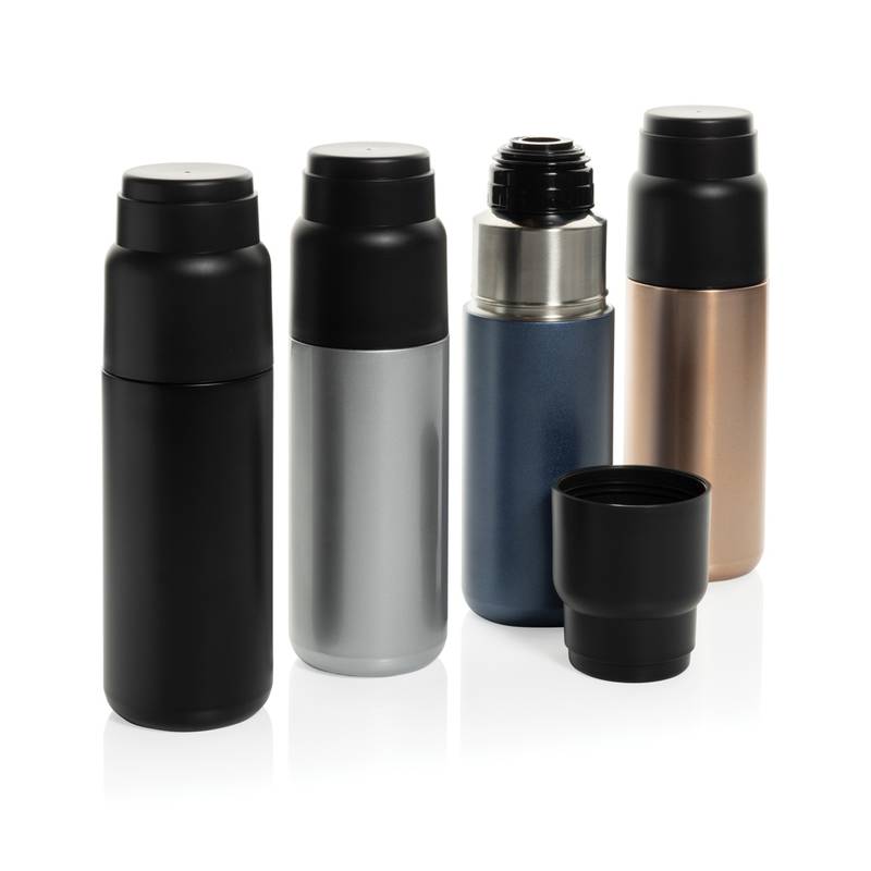 Thermocup RCS termosku z recykl. materiálov s pohárom 500ml, čierna Thermocup RCS termosku z recykl. materiálov s pohárom 500ml, čierna