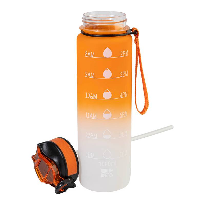 Sipgrade RPET motivačná fľaša, 1000ml, oranžová Sipgrade RPET motivačná fľaša, 1000ml, oranžová