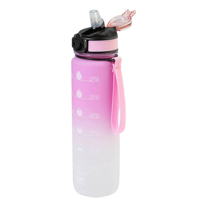 Sipgrade RPET motivačná fľaša, 1000ml, ružová Rose Sipgrade RPET motivačná fľaša, 1000ml, ružová Rose