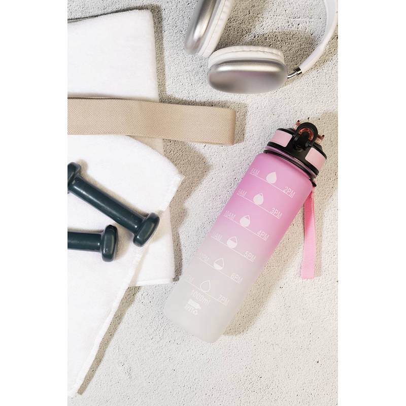 Sipgrade RPET motivačná fľaša, 1000ml, ružová Rose Sipgrade RPET motivačná fľaša, 1000ml, ružová Rose