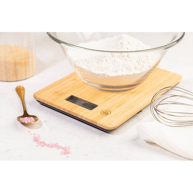 BamCook dobíjacia kuchynská váha, hnedá Natural BamCook dobíjacia kuchynská váha, hnedá Natural