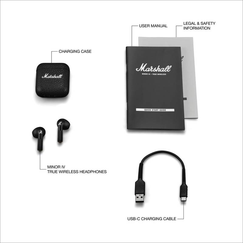 Marshall Minor IV 30H+ TWS slúchadlá, čierna Marshall Minor IV 30H+ TWS slúchadlá, čierna