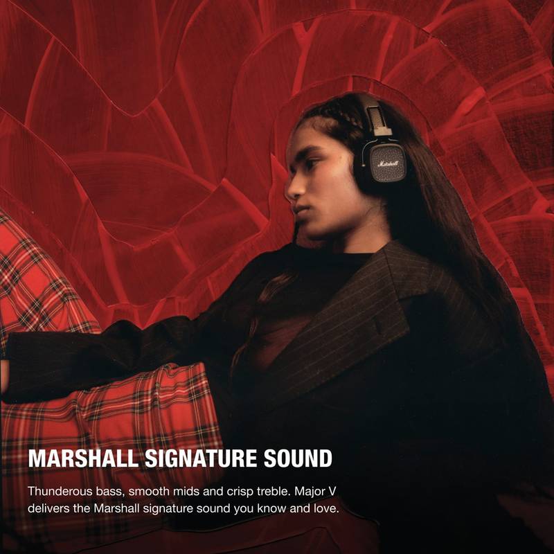 Marshall Major V 100H+ slúchadlá, čierna Marshall Major V 100H+ slúchadlá, čierna