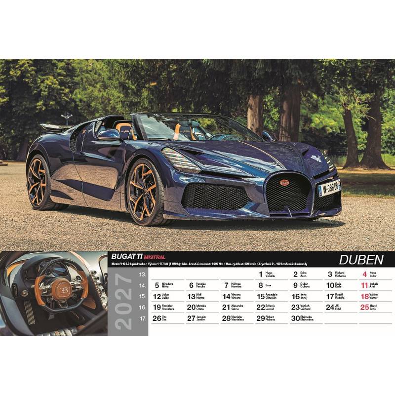 Kalendář 2027 nástěnný: FAST CARS Kalendář 2027 nástěnný: FAST CARS