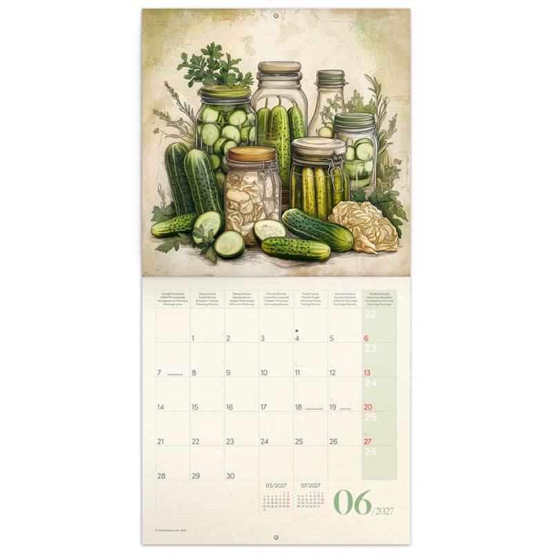 NOTIQUE Poznámkový kalendár Farmárske trhy 2027, PLASTIC FREE, 30 x 30 cm NOTIQUE Poznámkový kalendár Farmárske trhy 2027, PLASTIC FREE, 30 x 30 cm