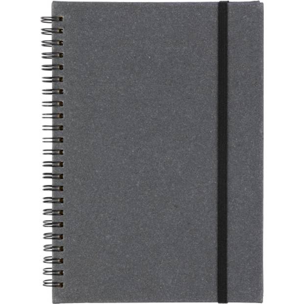 Recyklovaný kožený zápisník A5 Egon, černá Recyklovaný kožený zápisník A5 Egon, černá