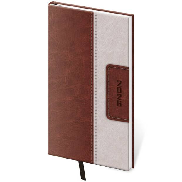 Kapesní diář Classic hnědo/béžový, 2026 Kapesní diář Classic hnědo/béžový, 2026