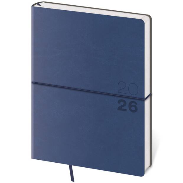Týdenní diář B6 Flexio tmavě modrý s gumičkou, 2026 Týdenní diář B6 Flexio tmavě modrý s gumičkou, 2026