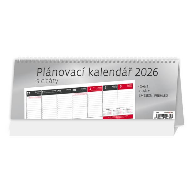 Plánovací kalendář s citáty, 2026 Plánovací kalendář s citáty, 2026