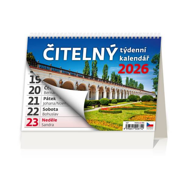 Čitelný týdenní kalendář, 2026 Čitelný týdenní kalendář, 2026