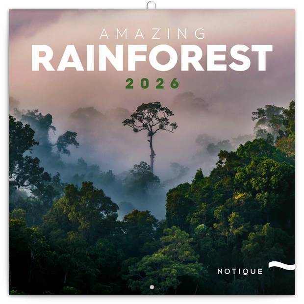 NOTIQUE Poznámkový kalendář Deštné pralesy 2026, 30 x 30 cm NOTIQUE Poznámkový kalendář Deštné pralesy 2026, 30 x 30 cm