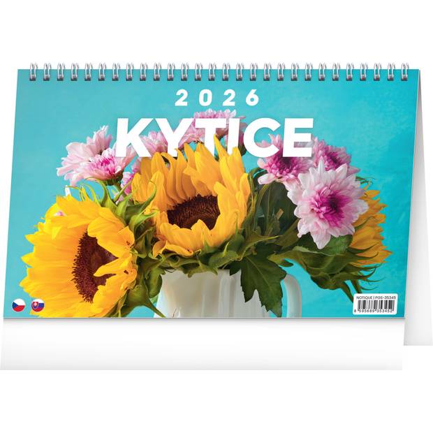 NOTIQUE Stolní kalendář Kytice CZ/SK 2026, 23,1 x 14,5 cm NOTIQUE Stolní kalendář Kytice CZ/SK 2026, 23,1 x 14,5 cm