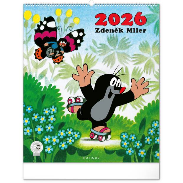 NOTIQUE Nástěnný kalendář Krtek 2026, 48 x 56 cm NOTIQUE Nástěnný kalendář Krtek 2026, 48 x 56 cm