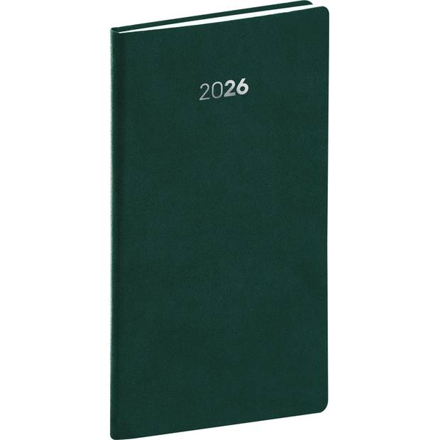 NOTIQUE Kapesní diář Balakon 2026, zelený, 9 x 15,5 cm NOTIQUE Kapesní diář Balakon 2026, zelený, 9 x 15,5 cm