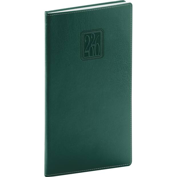 NOTIQUE Kapesní diář Panama 2026, zelený, 9 x 15,5 cm NOTIQUE Kapesní diář Panama 2026, zelený, 9 x 15,5 cm